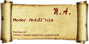 Meder Antónia névjegykártya